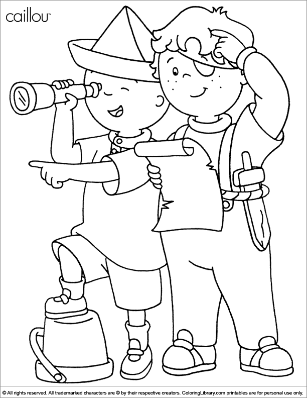 Plansa de colorat cu Caillou 18 10